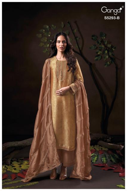 Ganga sairya 5293 chanderi dress material wholesale delhi